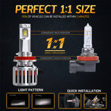 H7 F9 LED Headlight 90W 16000LM 6500K