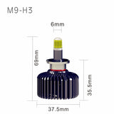H3 3D LED Headlight 45W 9000LM 6500K