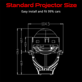 55W 3 inch Bi Led Projector Lens high low beam conversion kit for car