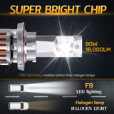H8/H9/H11 F9LED Headlight 90W 16000LM 6500K