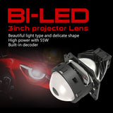 BI LED PROJECTOR LENS 55W LED HI/LO BEAM AUTO HEAD LIGHTS