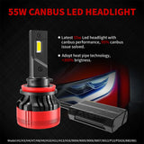 Faro LED H7 F5 de 55 W, 10 000 lm, 6500 K