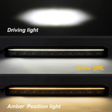 Barra de luz LED de 41 pulgadas con marca E y DRL blanca para SUV