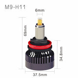 Faros delanteros LED 3D H8/H9/H11 de 45 W, 9000 lm, 6500 K
