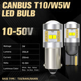 Bombilla LED T10 W5W de 10-50 V para sistemas de 12 V y 24 V