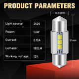 Bombilla LED C5W de 31 mm con chips cerámicos 2525 y 6500 K