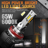 Faros delanteros LED H8/H9/H11 F7 de 65 W, 12 000 lm, 6500 K