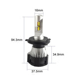 Faro LED H4 P18 de 52 W, 9000 lm, 6500 K