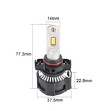 Kit de iluminación para coche con bombilla LED PSX24W P18, 52 W, 18000 lm, 6500 K