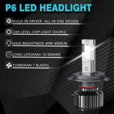 Faro LED H4 P6 de 45 W, 10 000 lm, 6500 K